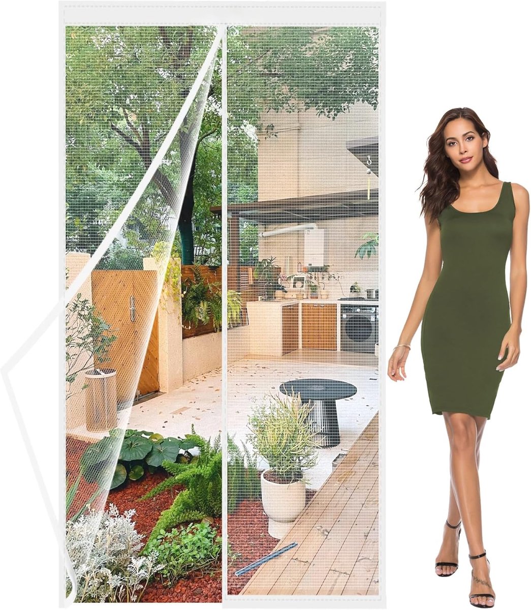 Magnetisch Hor voor Raam 105x100cm - Eenvoudige Montage Glasvezelgaas tegen Muggen