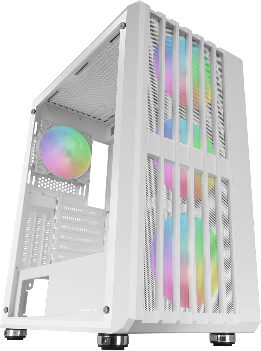 ATX Midtower PC Behuizing met Verticale Koeling, ARGB Fans en Gehard Glas Paneel