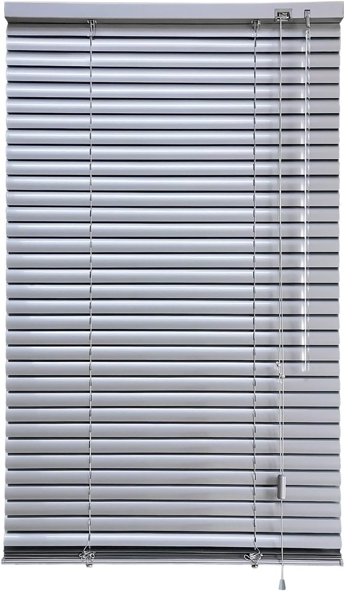 Aluminium Jaloezie Zilver 50x130 cm - Lichtdicht en Zonwerend Afscherming - Montage Zonder