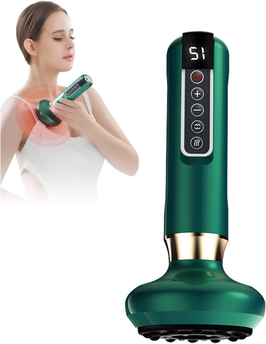 VIN® Anti Cellulite Massage Apparaat – Elektrische Cupping Set Massage – Cellulite Cups – Lymfedrainage Met Instelbare Snelheid – Huidverjongingsapparaat met LED-Scherm - Cavitatie Behandeling - Groen