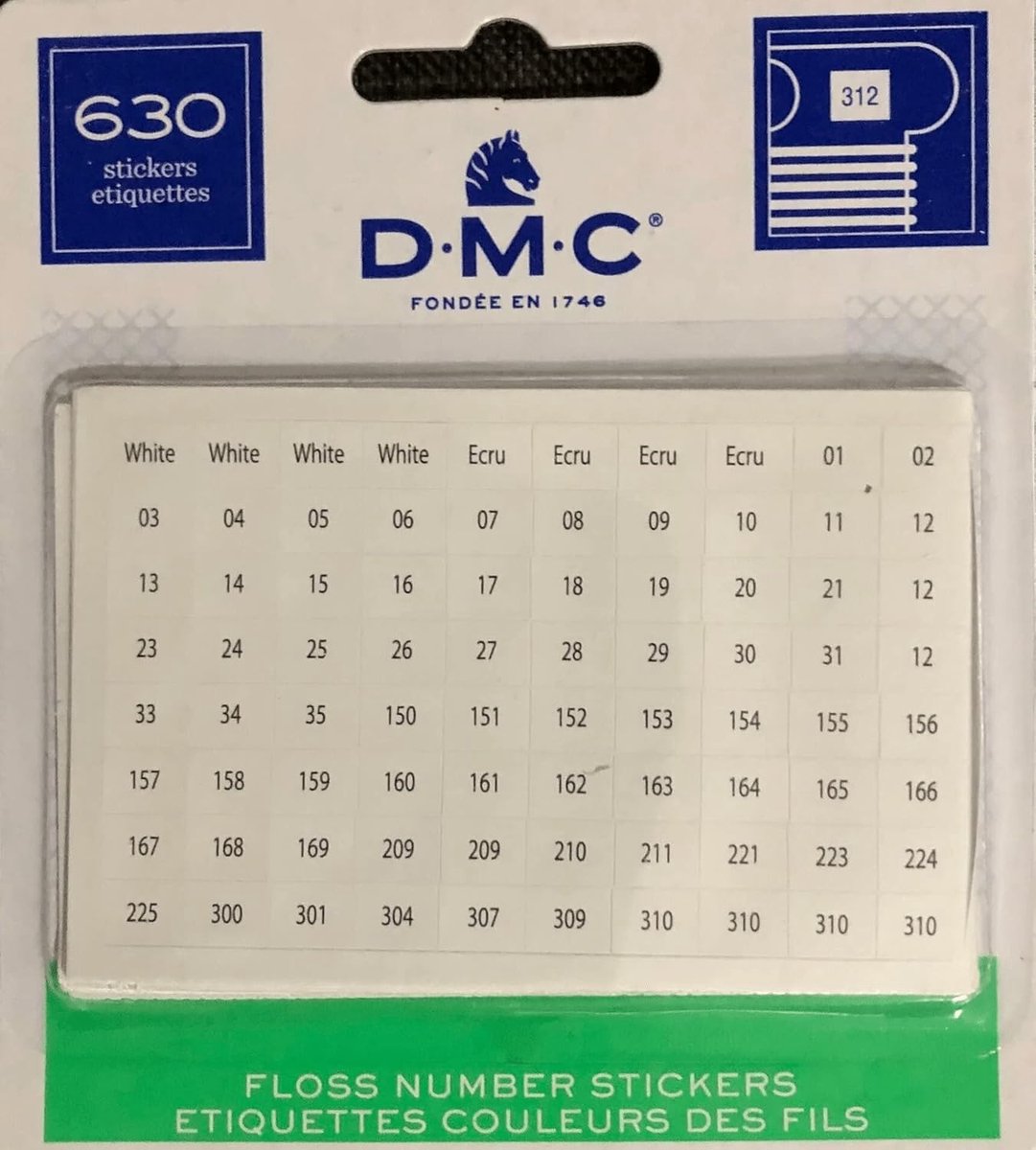 Katoendraad Kleur Stickers Set met 630 Nummers Inclusief 50 Nieuwe Tinten