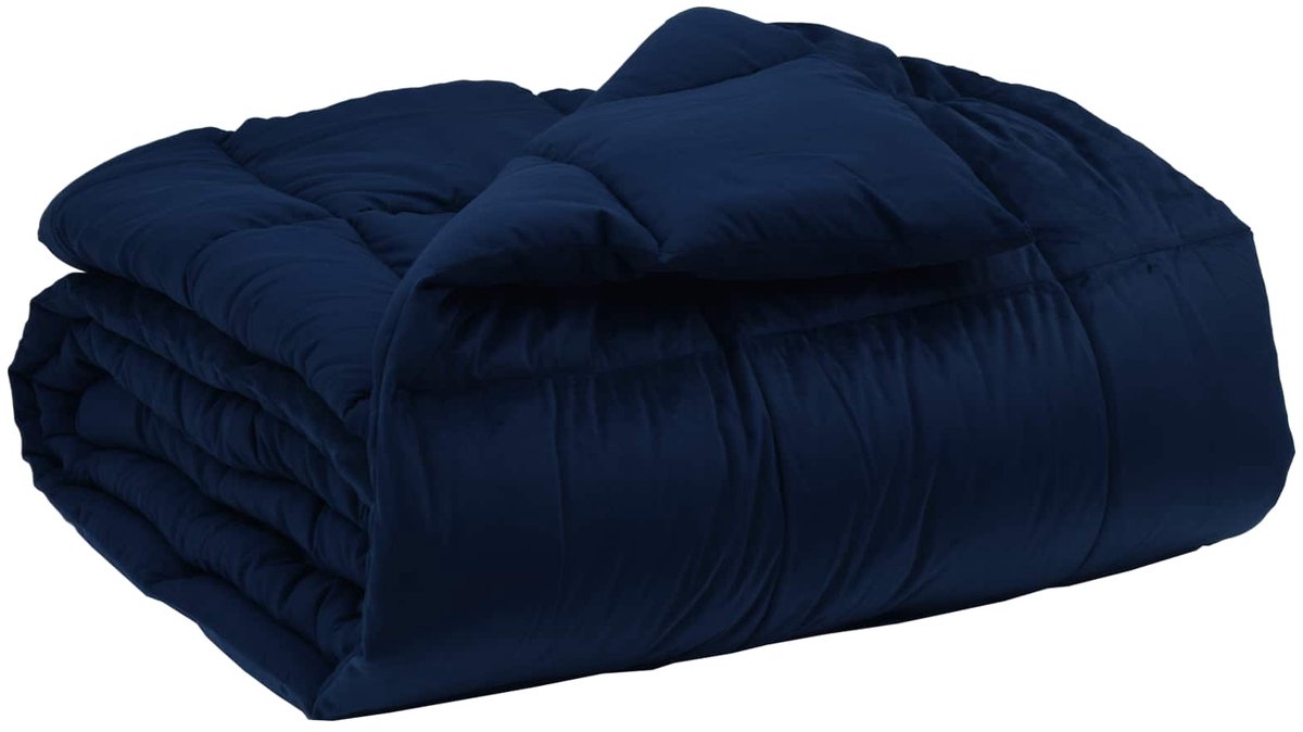 vidaXL - Winter - Duvet - Gekwilt - Donkerblauw - 140 - x - 220 - cm - Microvezel