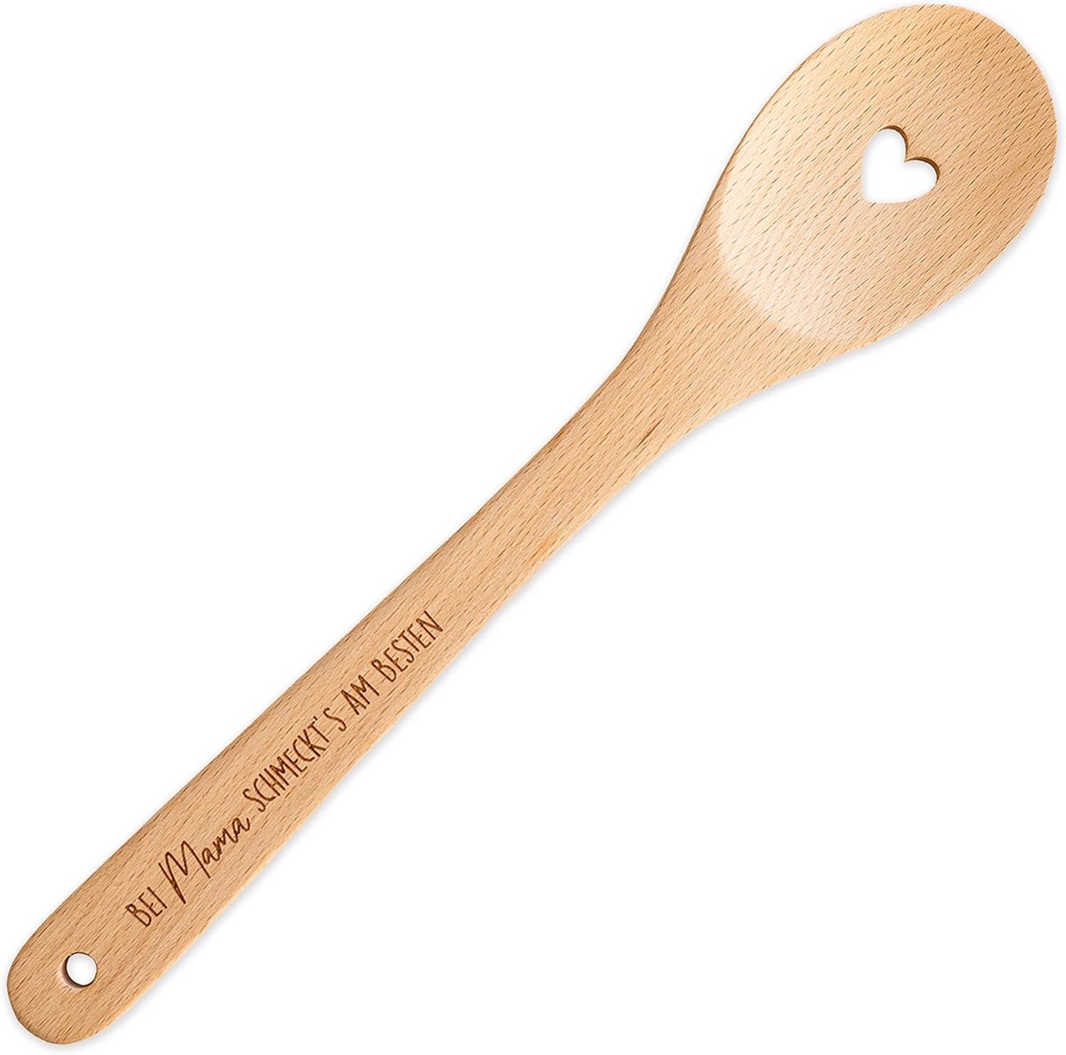 Houten Kooklepel met Hartgravure als Uniek Moederdagcadeau