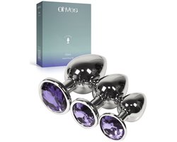 Metalen Buttplugs voor mannen en vrouwen - Buttplug Set 3-Delig - Anal & Butt Plug - Lila