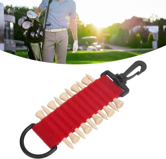 Draagbare Golf Tee Houder Nylon met Haak - Compacte Opbergtas voor 10 Tees — afbeelding 4