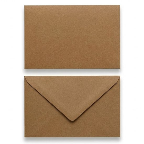 60x Bruine Kraft Enveloppen C6 (A6 Formaat) – 114x162 mm - Extra Stevig 120 grams Papier - Voor Wenskaarten & Uitnodigingen - 100% Gerecycled - ECO