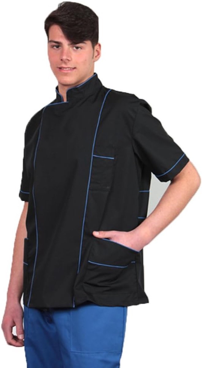 Professionele Kappersjas/Werkblouse Blauw Maat M voor Salon en Schoonheidsspecialist