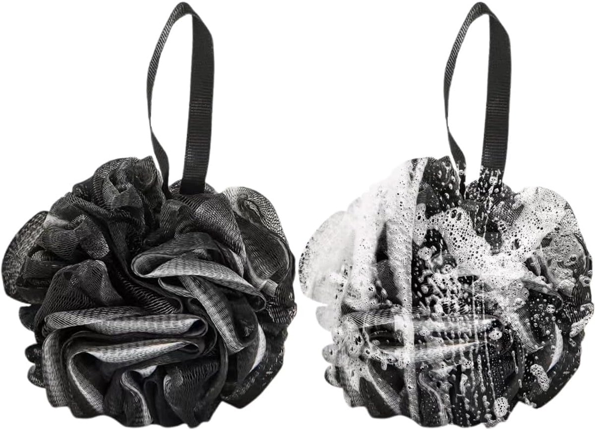 Set van 2 Zwarte Loofah Badsponzen voor Zachte Lichaamsscrub