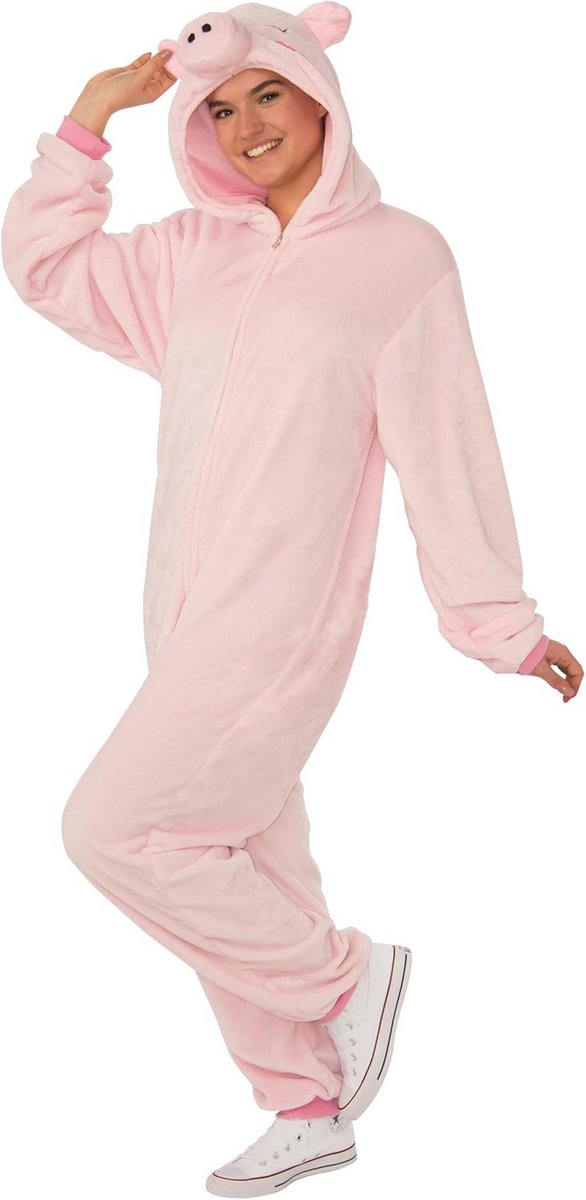 Varkenskostuum - Onesie Dierenpak - Feest Kleding - Comfortabele Wear - Maat S-M - Roze