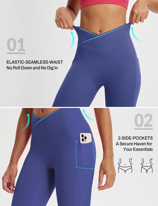 Capri Leggings - Kniebroek Sport - Yoga Workout Casual - Hoge Taille Zakken - Knie Lengte — afbeelding 4