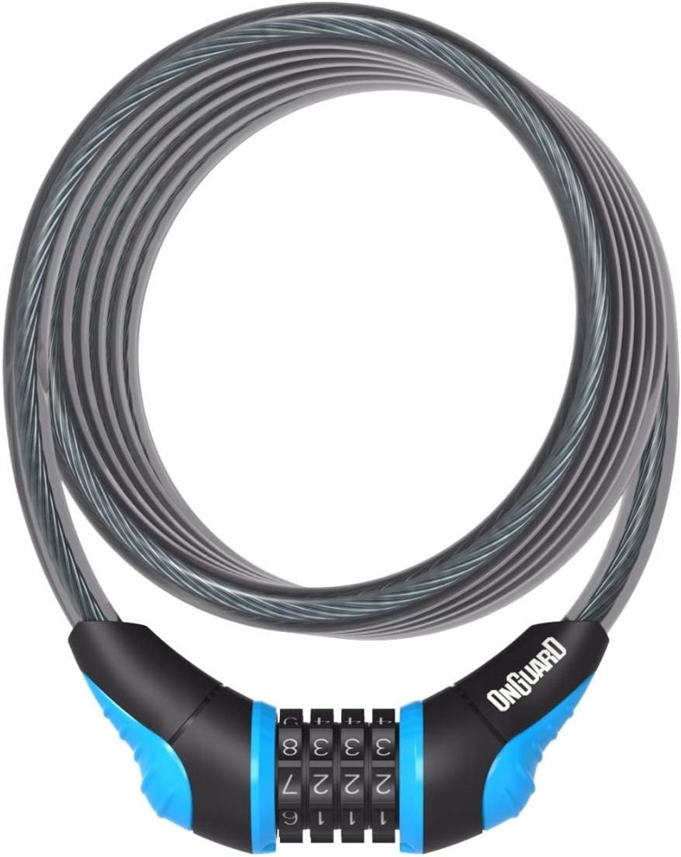 Fietsslot Combinatie - Kabel Deurslot - Fiets Beveiligen - Innovatief Sluitingssysteem - 180cm x 12mm - Blauw Neon