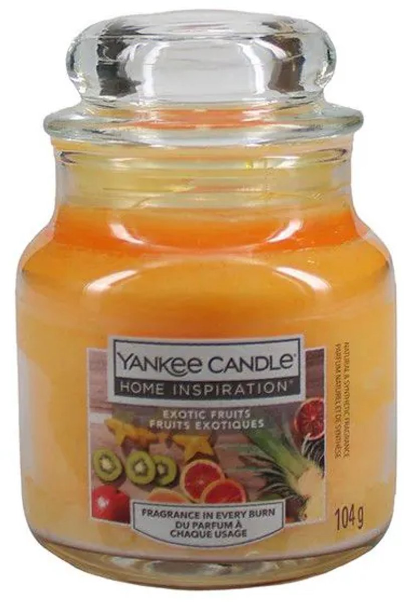 Yankee Candle HOME INSPIRATION EXOTIC FRUITS GEURKAARS 104 GRAM Geel