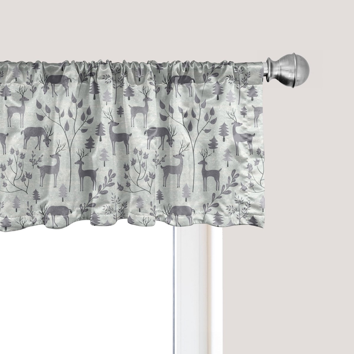 ABAKUHAUS Kerstgordijnvalletje, Gordijnvalletje voor Keuken en Slaapkamer met Tunnelzoom, 137 cm x 30 cm, Stofgrijs Licht Taupe