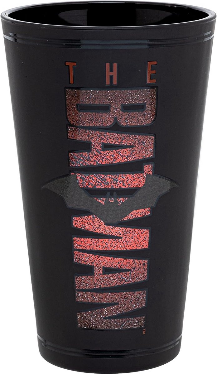 Drinkglas met Batman Film Logo en Silhouet 400 ml
