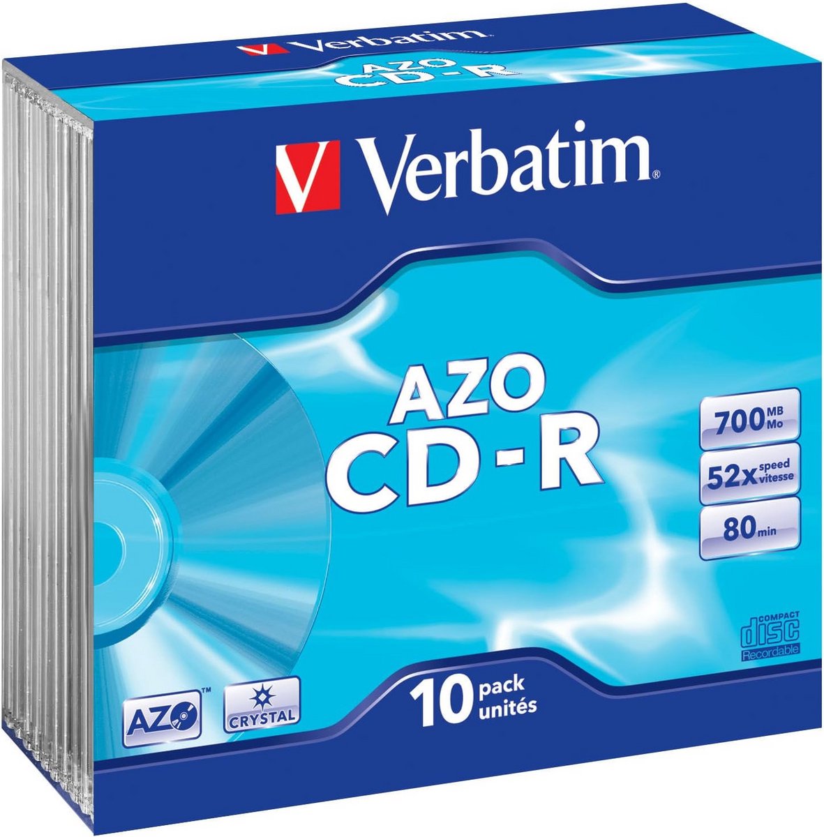CD-R Opname Schijfjes Slim Case 10 Stuks 700 MB Hoge Kwaliteit