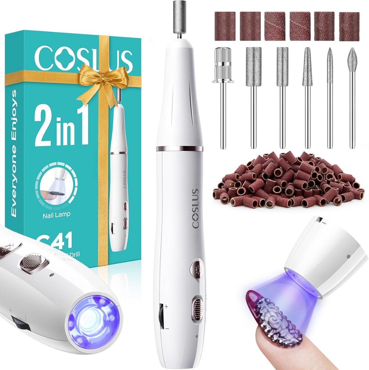 Draadloze Nagelfrees Set met Ingebouwde UV/LED Lamp