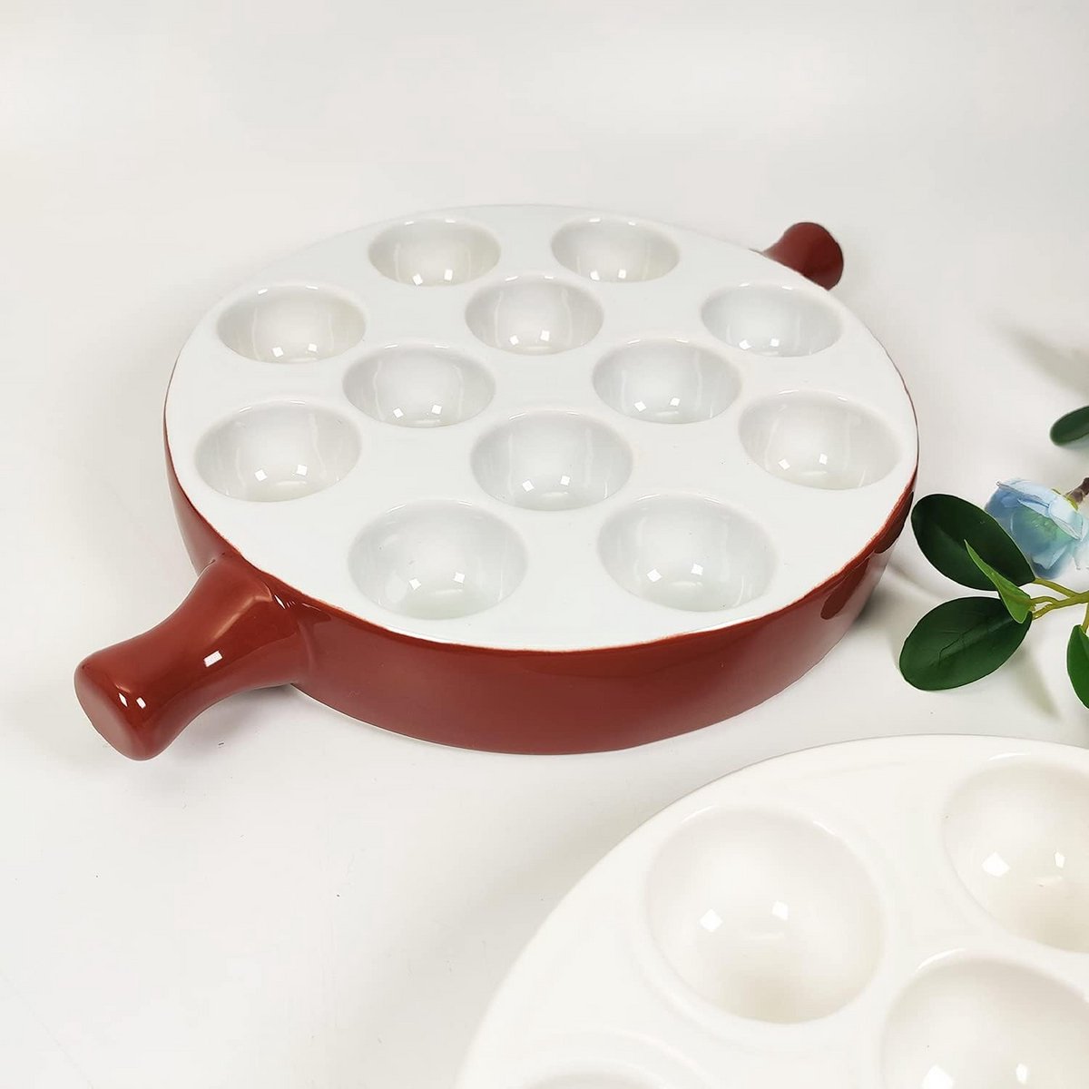 Set van 2 Keramische Escargot Borden met Handvat - Ovenveilig