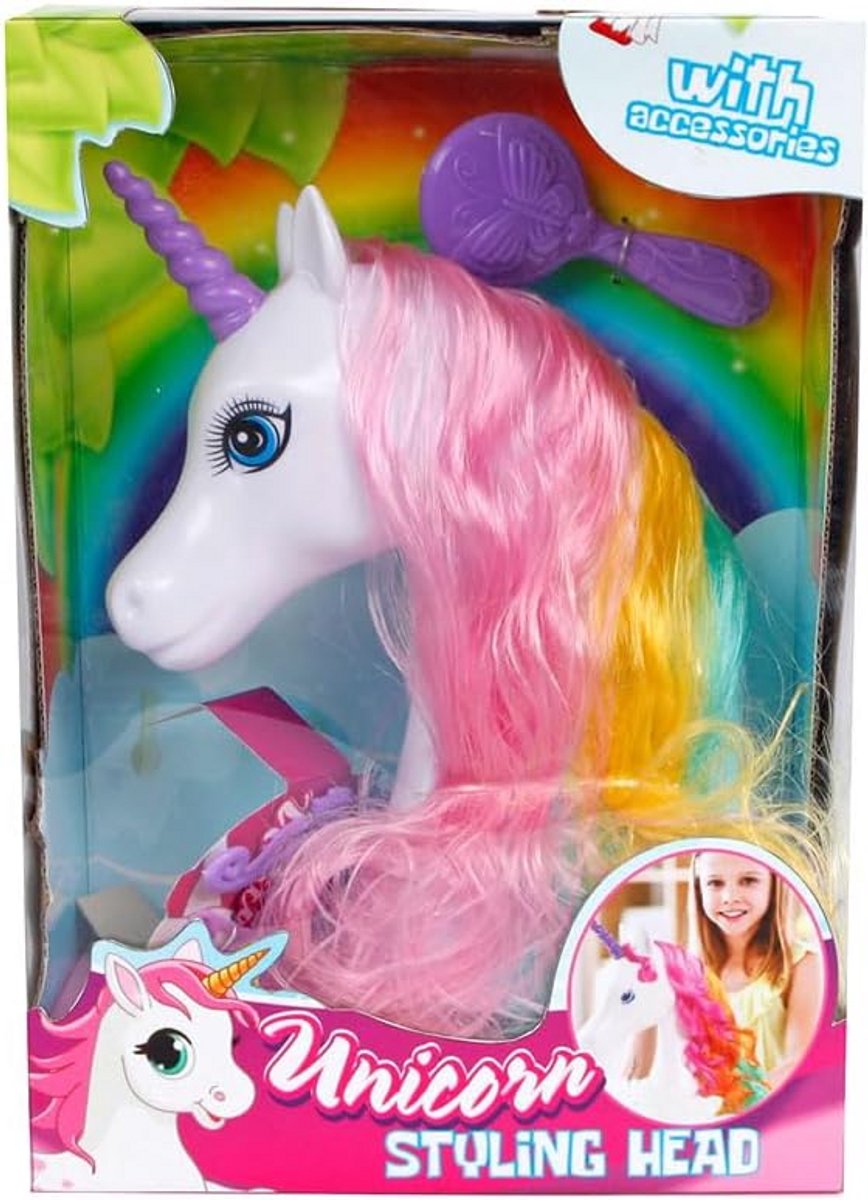 Eenhoorn Stylingshoofd met Haaraccessoires voor Kinderen