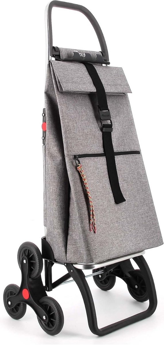 Wandelwagen Met 6 Wielen Traplift Inklapbaar Boodschappentrolley Grijs