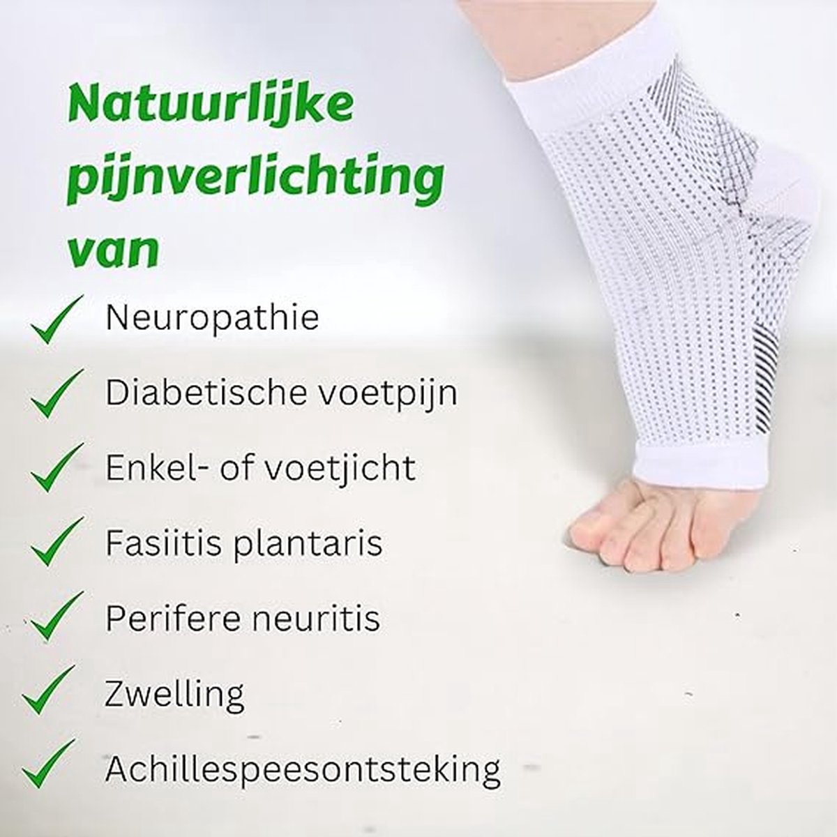 Klikkopers® - Neuropathie Sokken - Maat 38-42 - Compressie Sokken - Neuropathie Sokken Zonder Tenen - Compressiesokken - Slaapsokken - Bedsokken - Massagesokken - Wit — cadeau in Cadeau-ideeën - foto 2