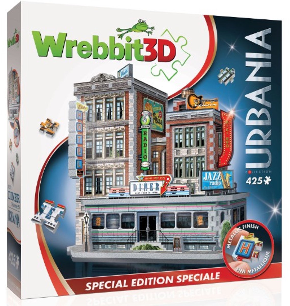Wrebbit 3D puzzel Retropolis 1950's Diner karton speelgoed.
