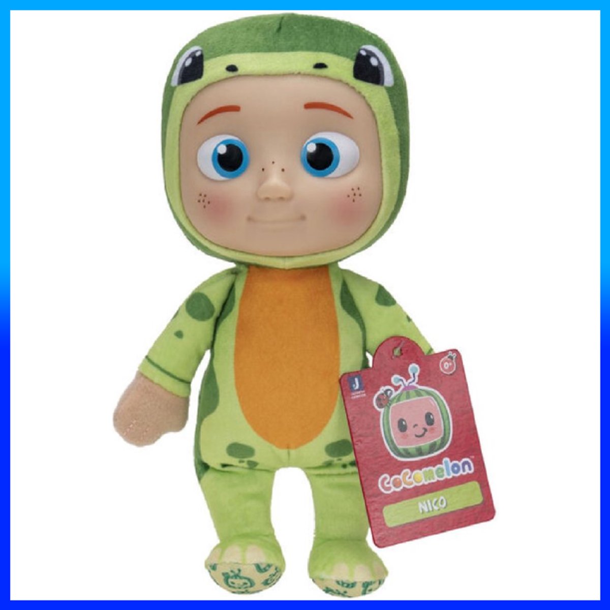 Cocomelon Dino Nico knuffel - 20 cm - Pluche met kunststof hoofd