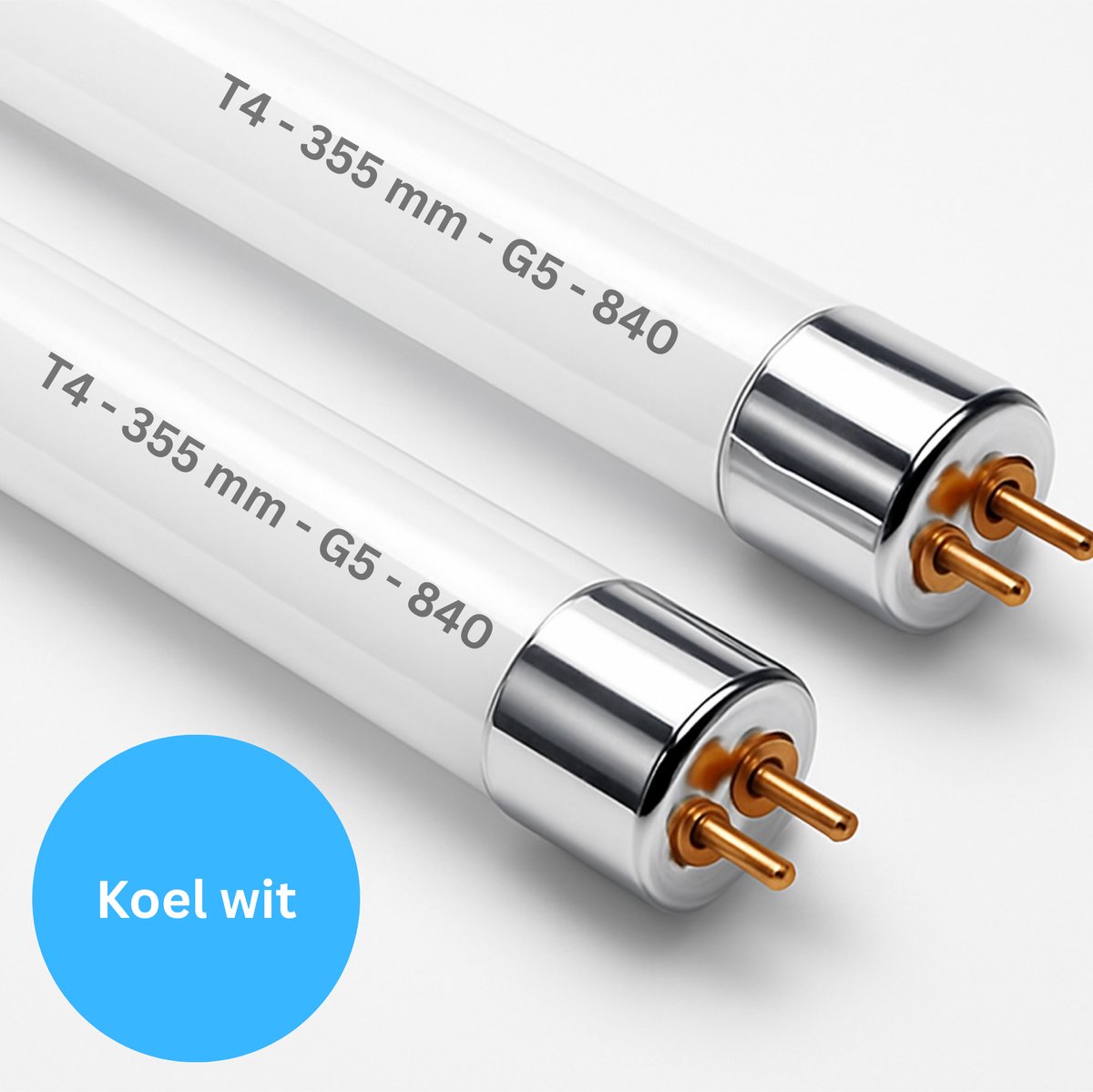 2x Traditionele T4 TL buis 12W – 355 mm – Koel wit 4000K 840 – G5 fitting – ⌀12 mm