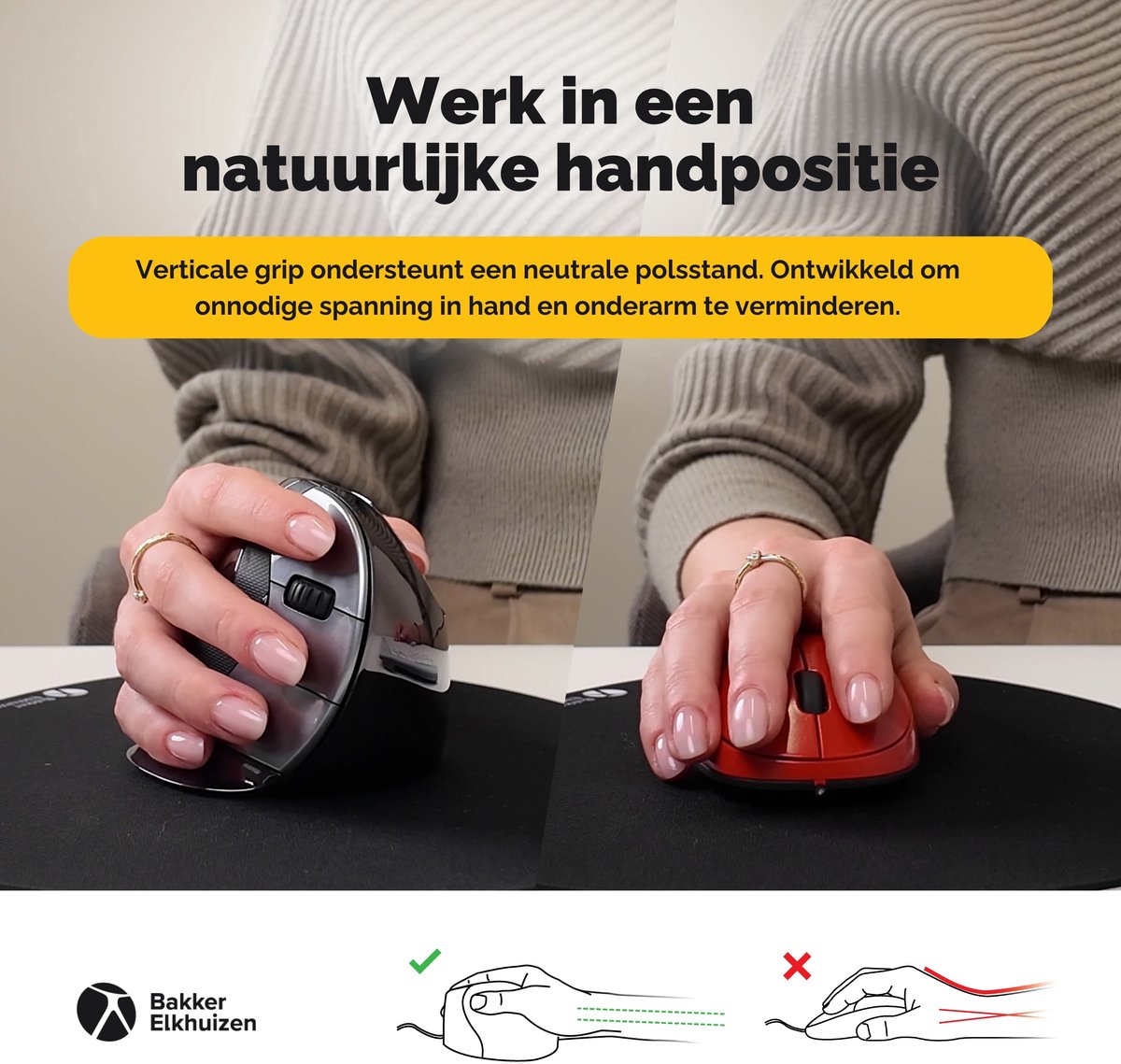 Evoluent Verticale Muis D - Draadloos, Small, Ergonomisch thumbnail 3