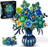 PLAXSOON Pioen Rozen Boeket Bouwsets - 1309 Delen Met Vaas - Pauw Botanische Collectie - DIY Bloemen Bouwpakket voor Haar Kinderen 12+