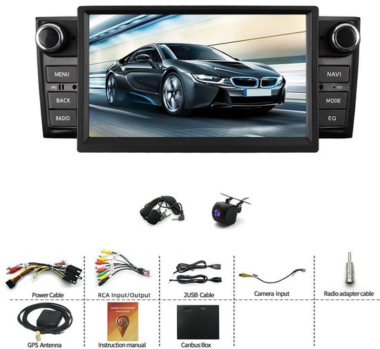 Autoradio - 7 inch Android 15, 2+64 GB, DAB+, GPS, wifi, Bluetooth, compatibel met CarPlay en Android Auto, geïntegreerde dashcam, FM/RDS - Geschikt voor Fiat Punto 2005-2009 & Linea 2007-2011