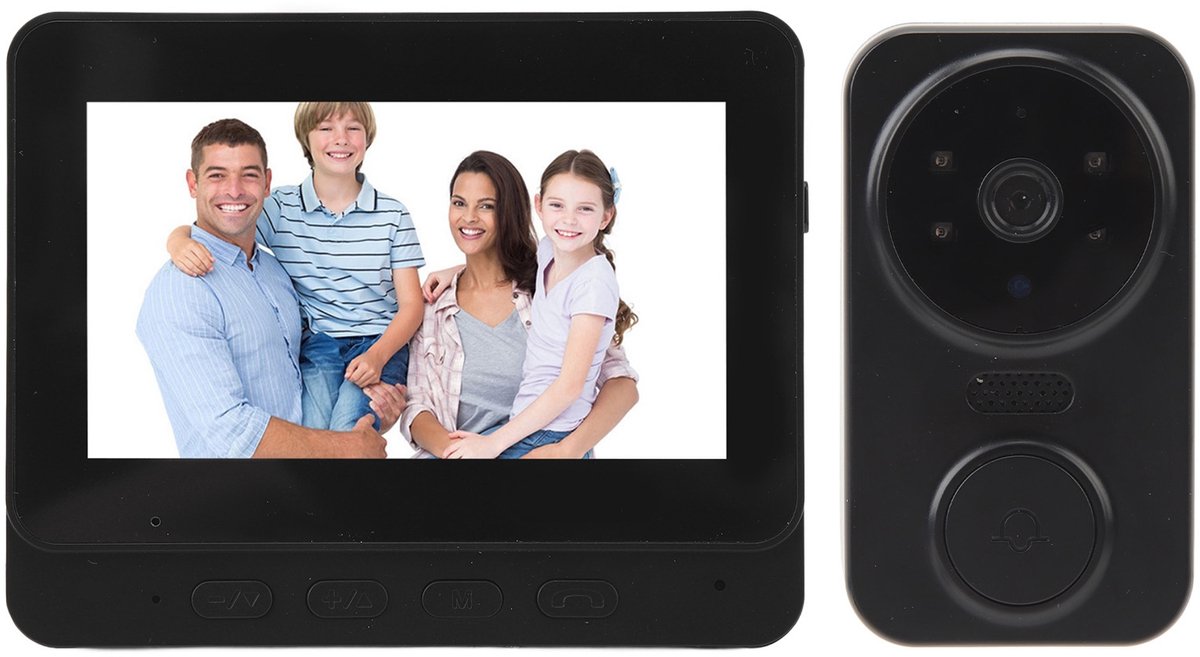 Draadloze Video Deurbel – 480P HD – 2-Weg Audio – met Binnenmonitor – Voor Thuis & Ouderen