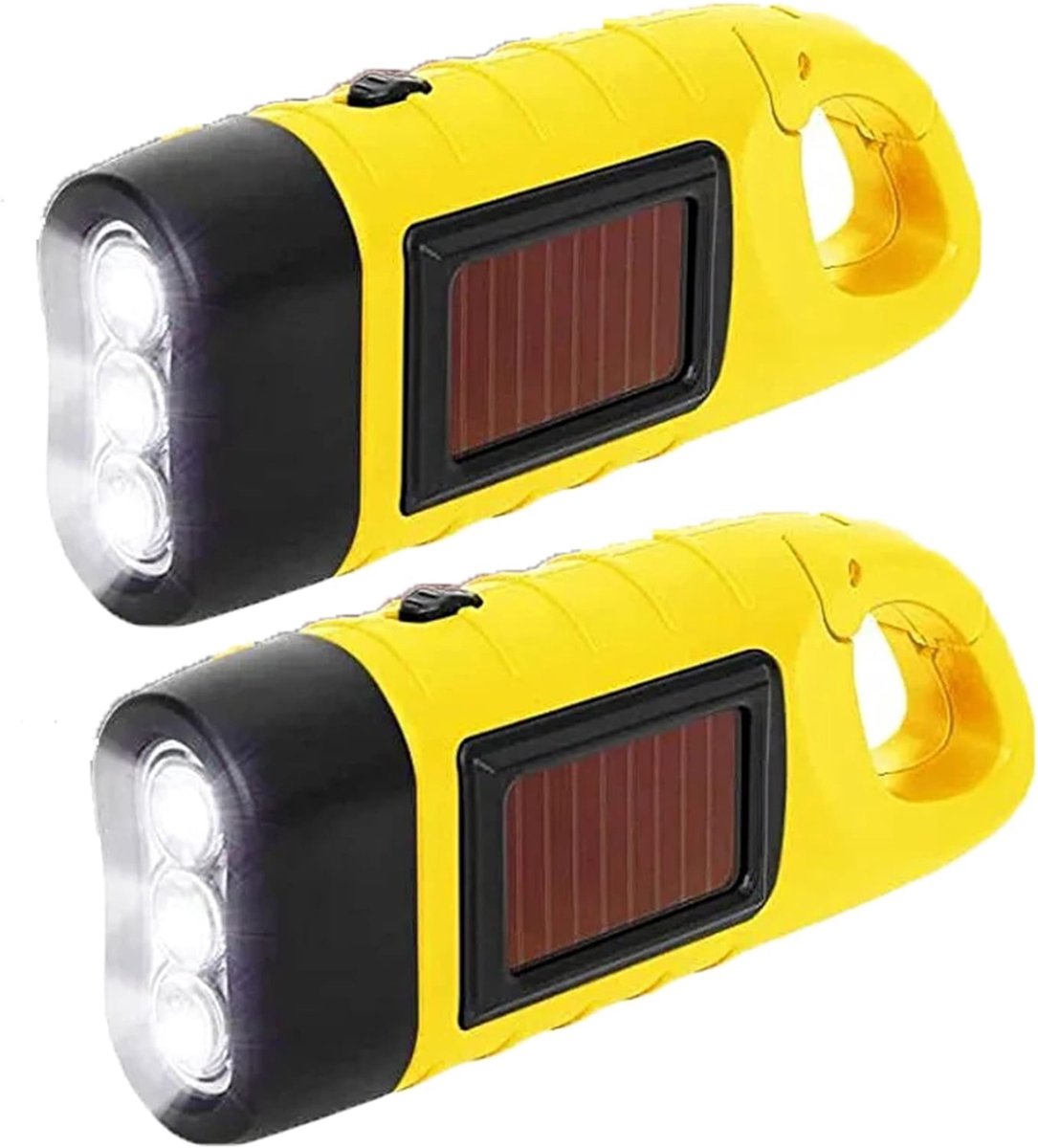 Nexvo® Zaklamp opwindbaar - Zaklamp - Zaklampen - Geel - 3cm x 12cm x 5cm
