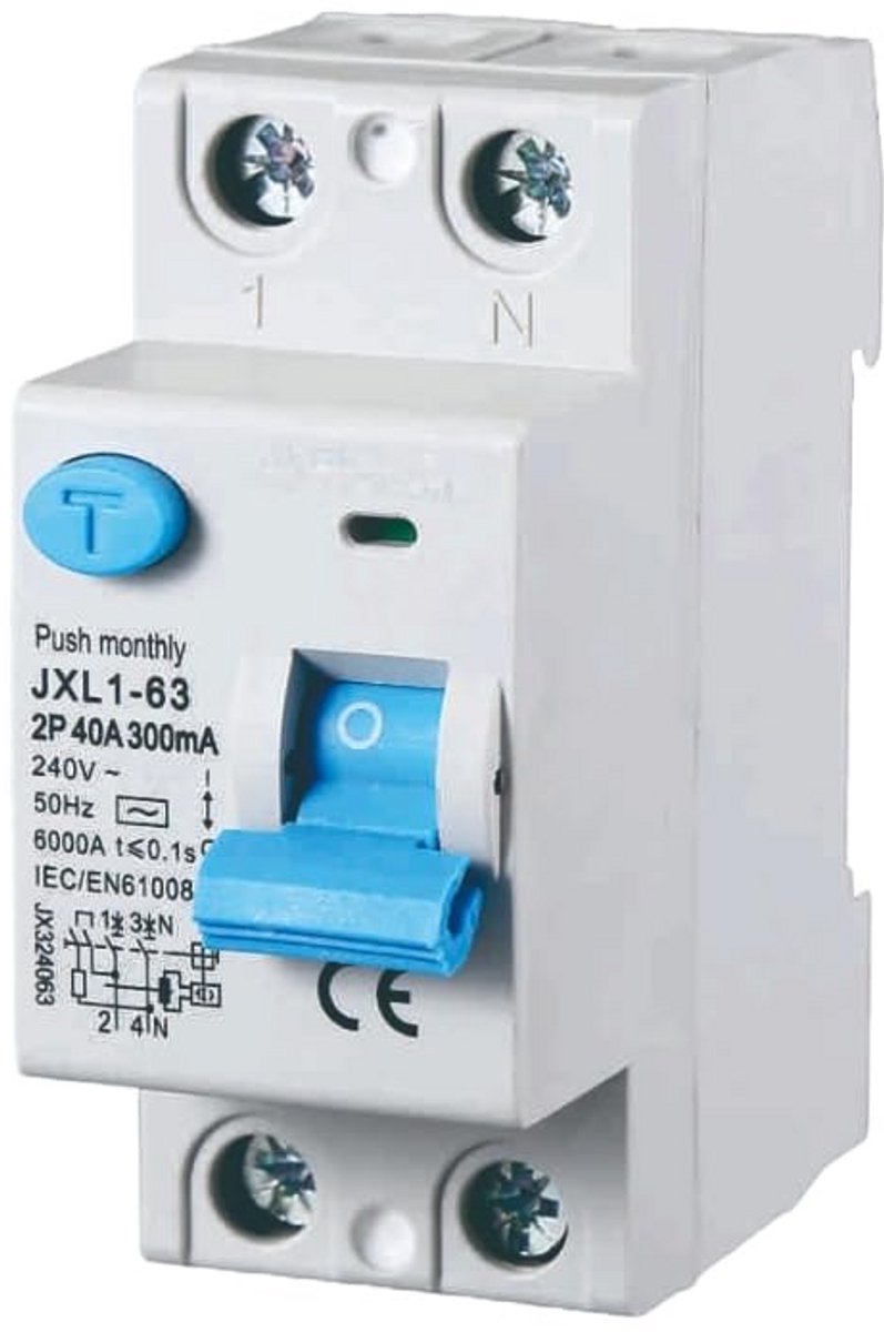 Zuivere Aardlekschakelaar 2P 40A 300mA voor 220V Installaties