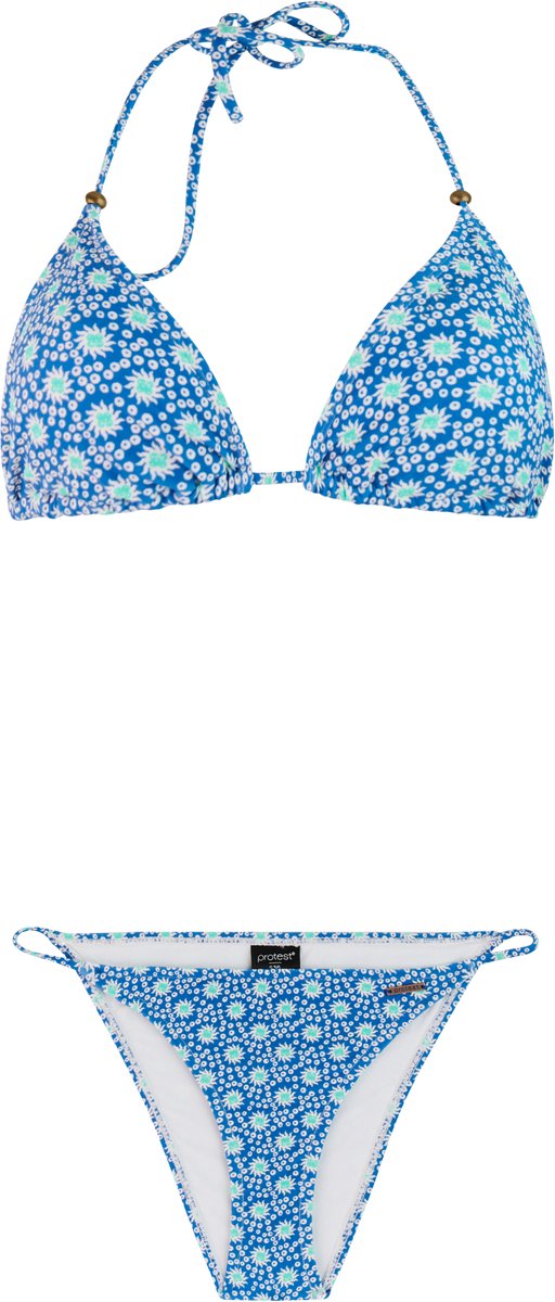 Protest PRTDita Triangel bikini set Dames Koordsluiting Uitneembare vulling Cheeky dekking Normale pasvorm Blauw