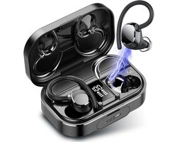 SoNis Draadloze Sport Oordopjes - 120 uur Speeltijd - Ruisonderdrukking - Waterbestendigheid - 5.3 Bluetooth Oordopjes - Sport Oortjes - Oortjes Draadloos – Zwart