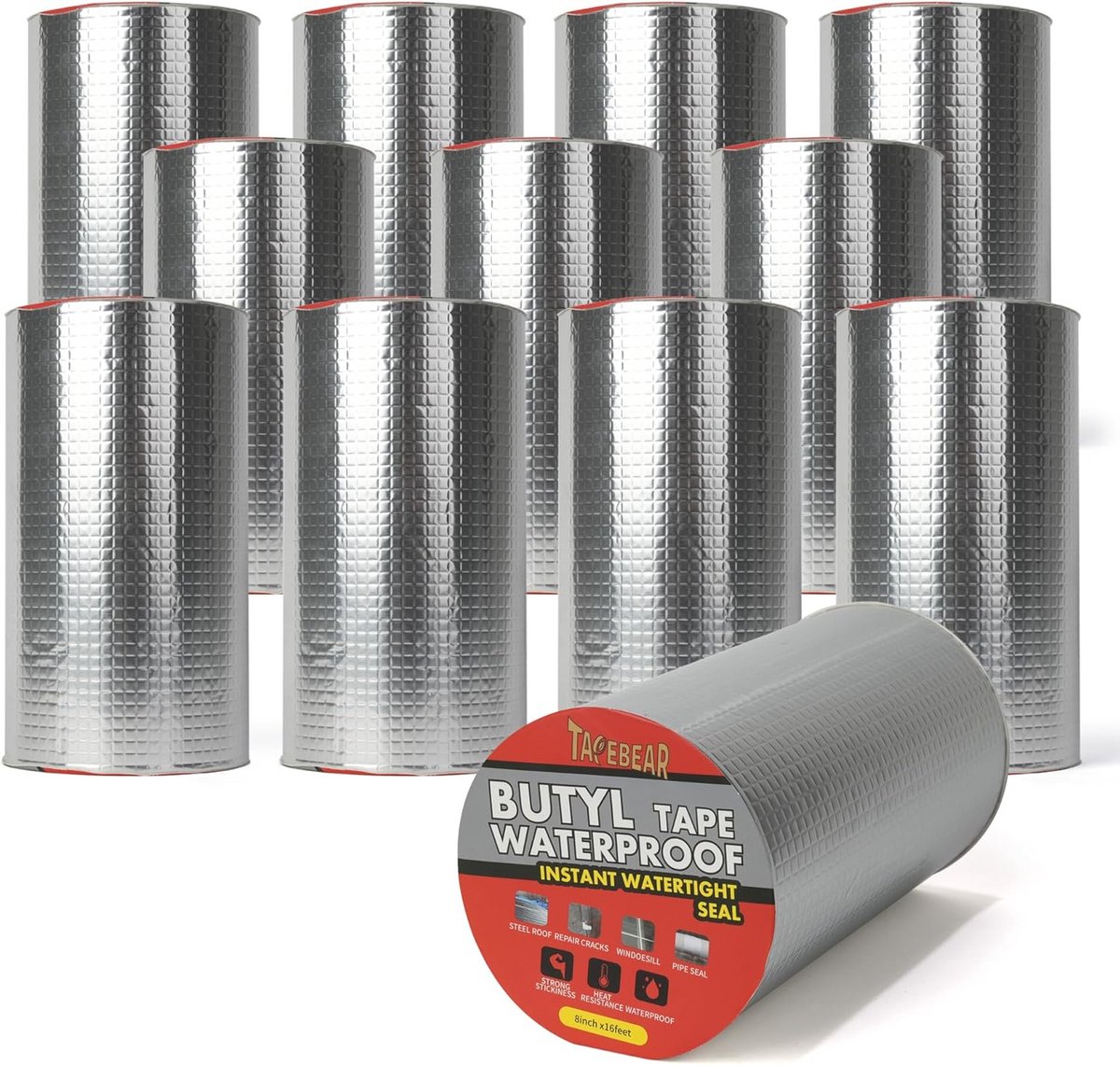 Waterdichte Butyl Afdichtingstape UVbestendig voor Dak, Boot en Leidingreparatie Aluminiumfolie Grijs
