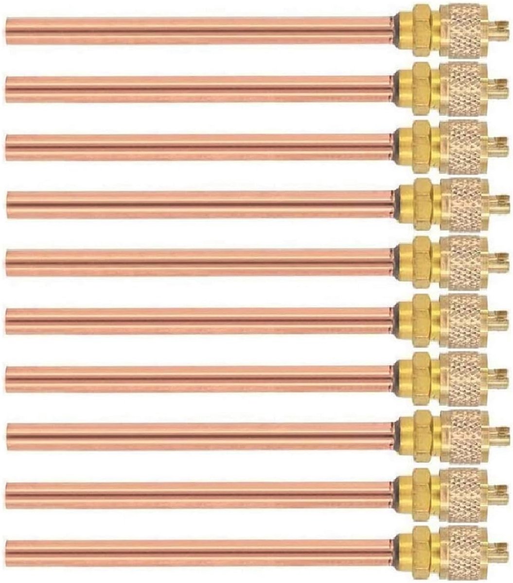 10 Stuks Service Toegang Ventielen 1/4'' SAE voor Airconditioning en Koeling