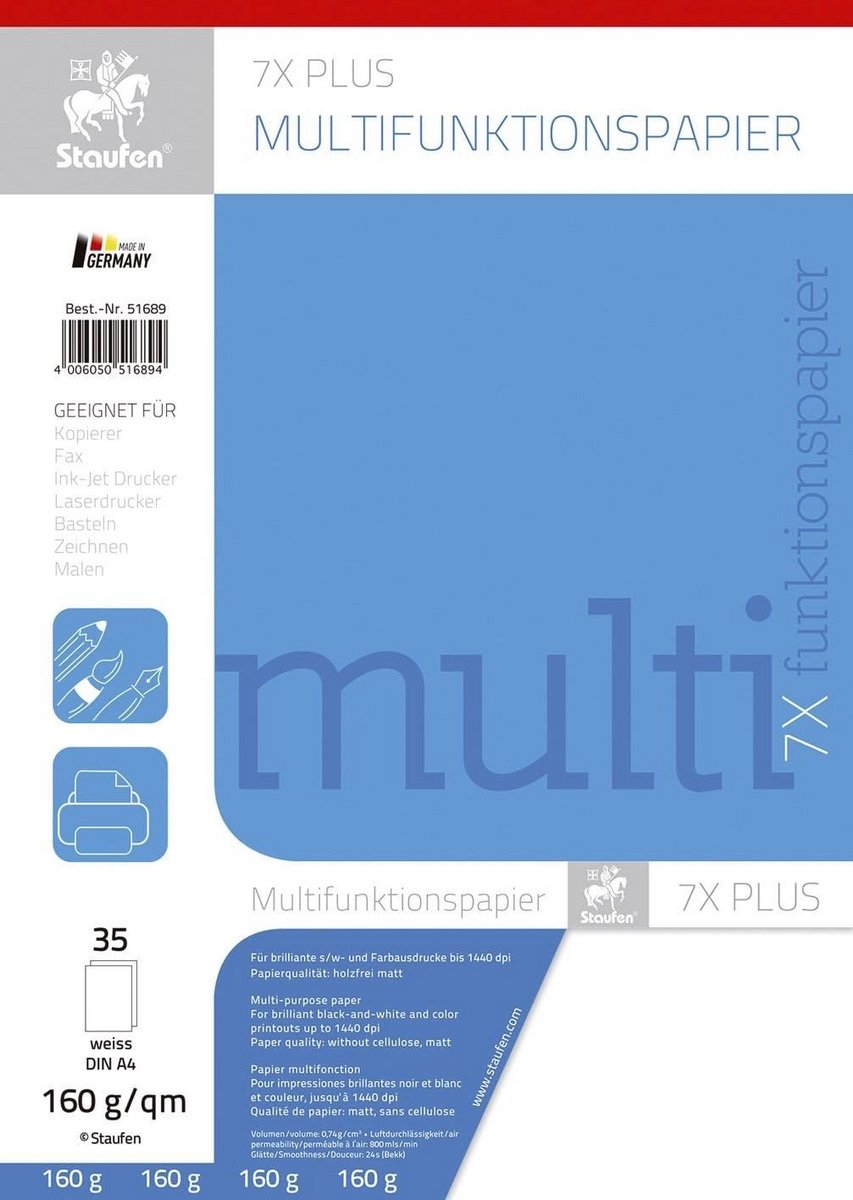Multifunctioneel A4 Papier 160 g/m² Wit - 35 Vellen