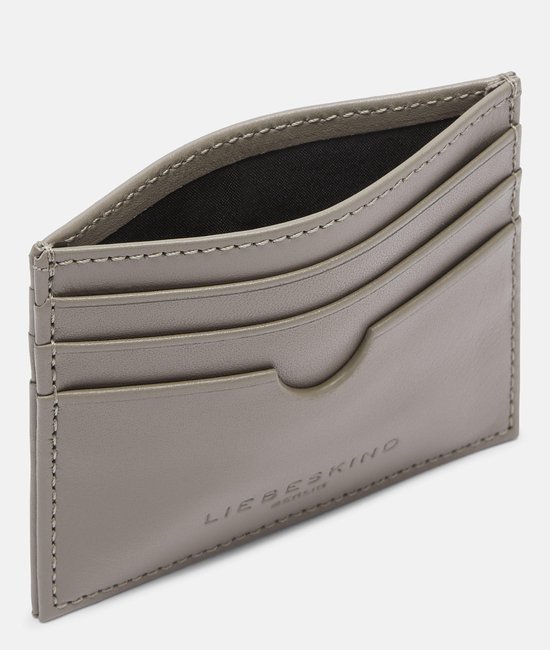 LIEBESKIND BERLIN Cuir Étui pour carte de crédit Soft Nappa Card Holder Neutral Gray Taupe
