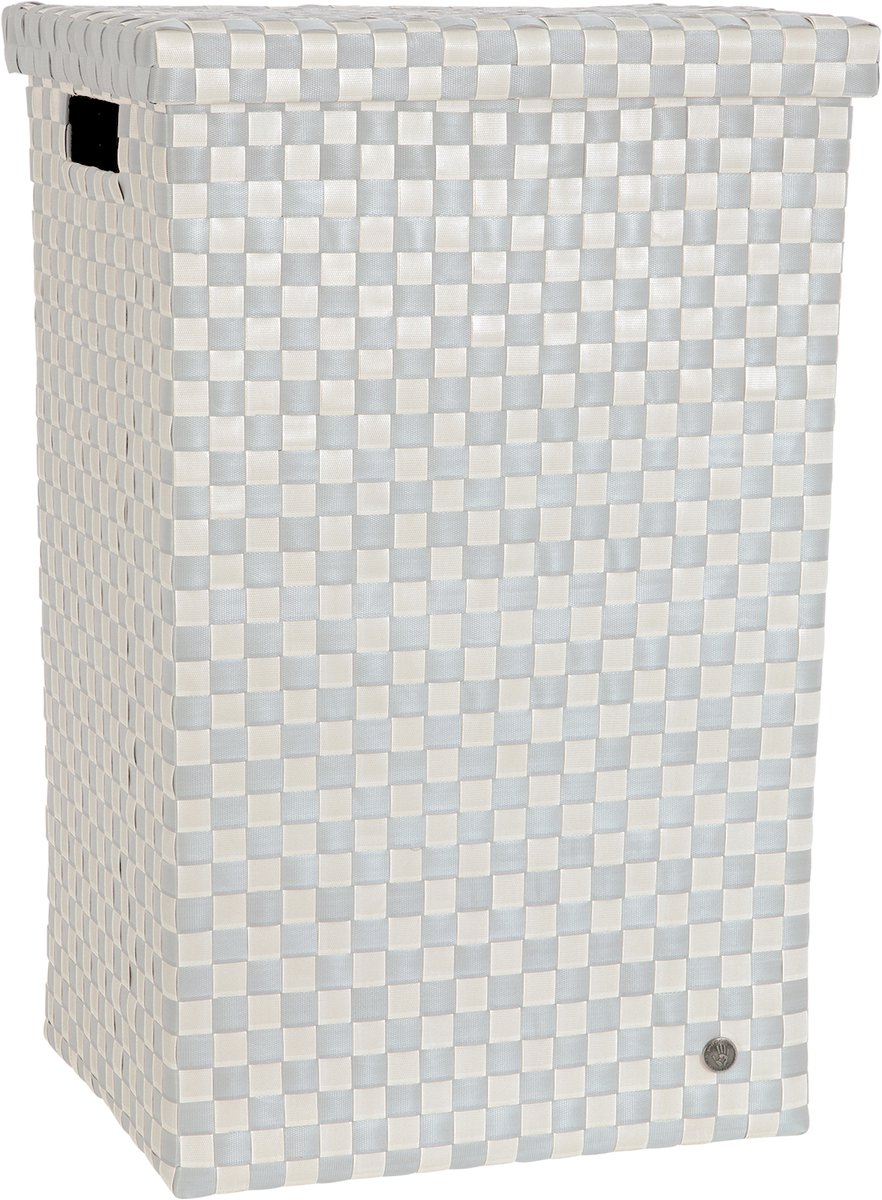 Handed By - Wasmand met deksel - Opbergmand - 81 liter - Cube XL - ecru met beige patroon