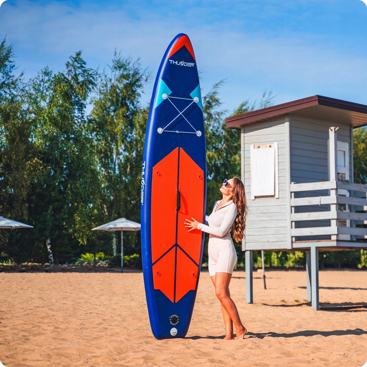 THUNDER SUP Board STRIPES - opblaasbaar paddle board - 320x75x15cm - max 150 kg – foto 7