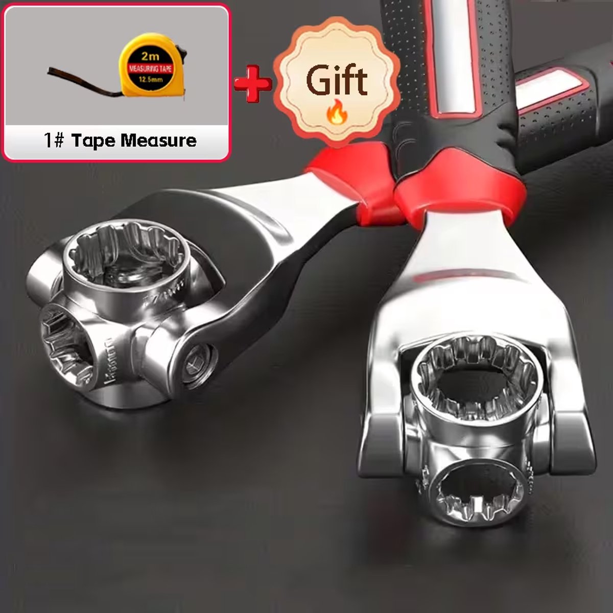52-in-1 Multi-Function Wrench Set | Carbon Steel with Anti-Slip Handle, Free Tape Measure Included Tools multitool gereedschap tool