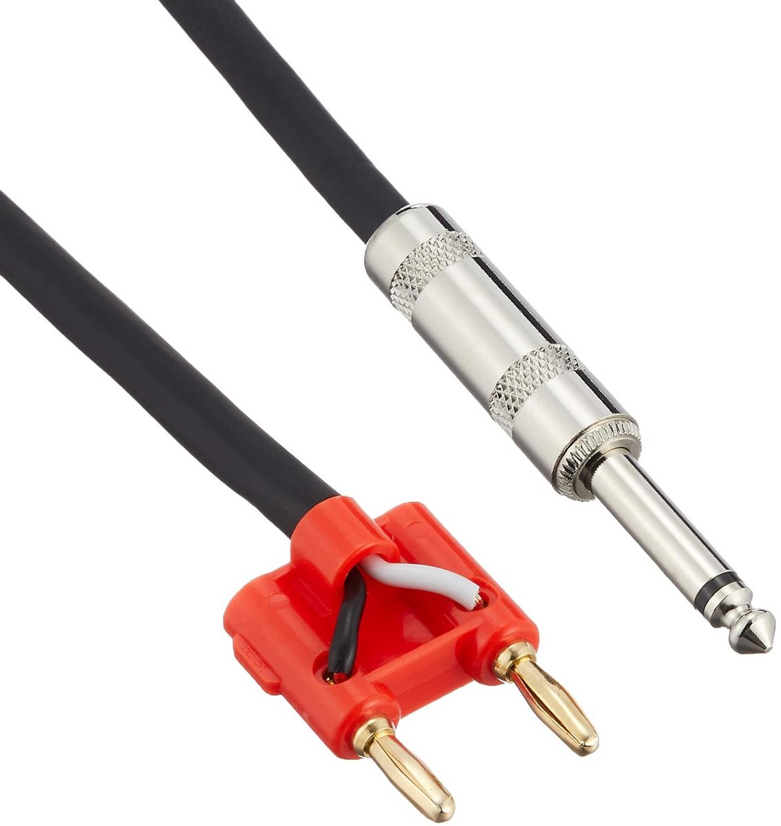 Professionele Luidsprekerkabel met 1/4 inch Telefoon naar Banaan Plug 16AWG 2-aderig 1 meter