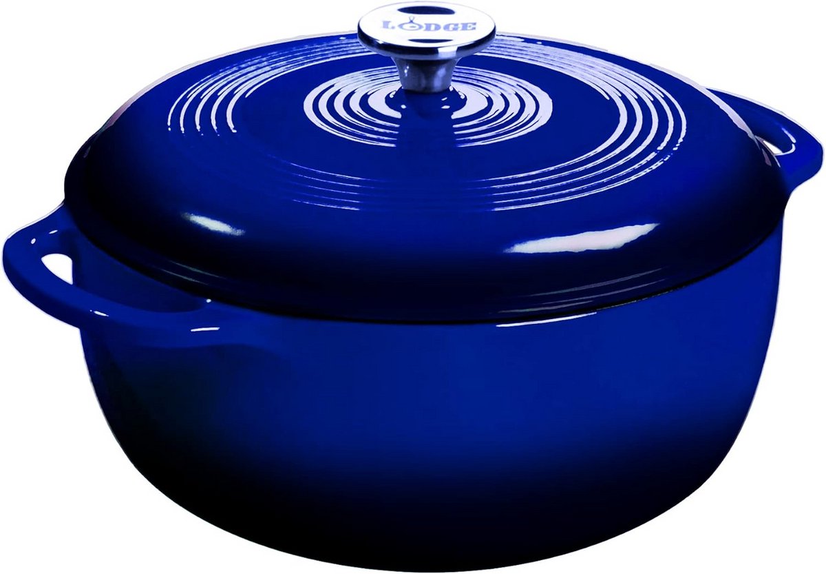 Geëmailleerde Gietijzeren Braadpan met Deksel - 3 Quart - Ovenbestendig