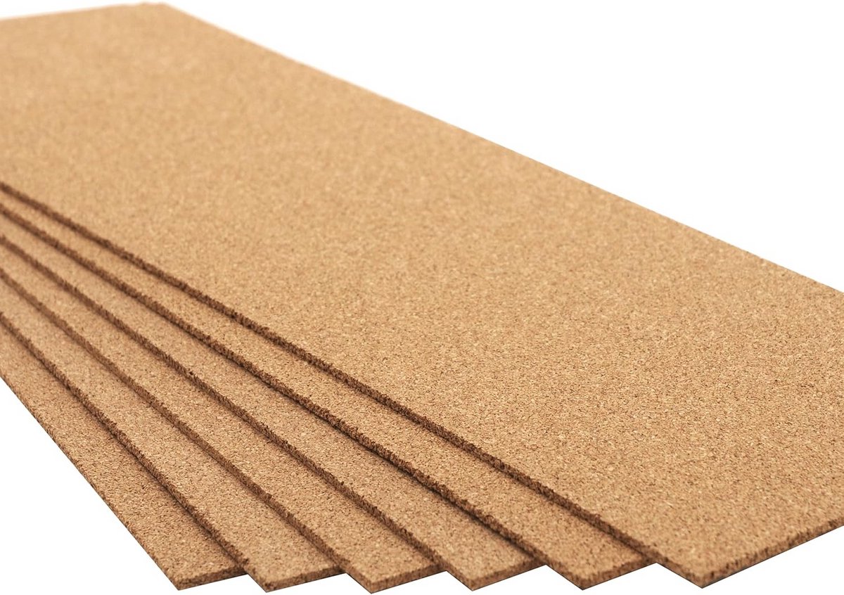 Set van 6 Kurkrollen Hoge Dichtheid 915 x 305 mm - 2 mm Dik Voor Hobby en Ambacht