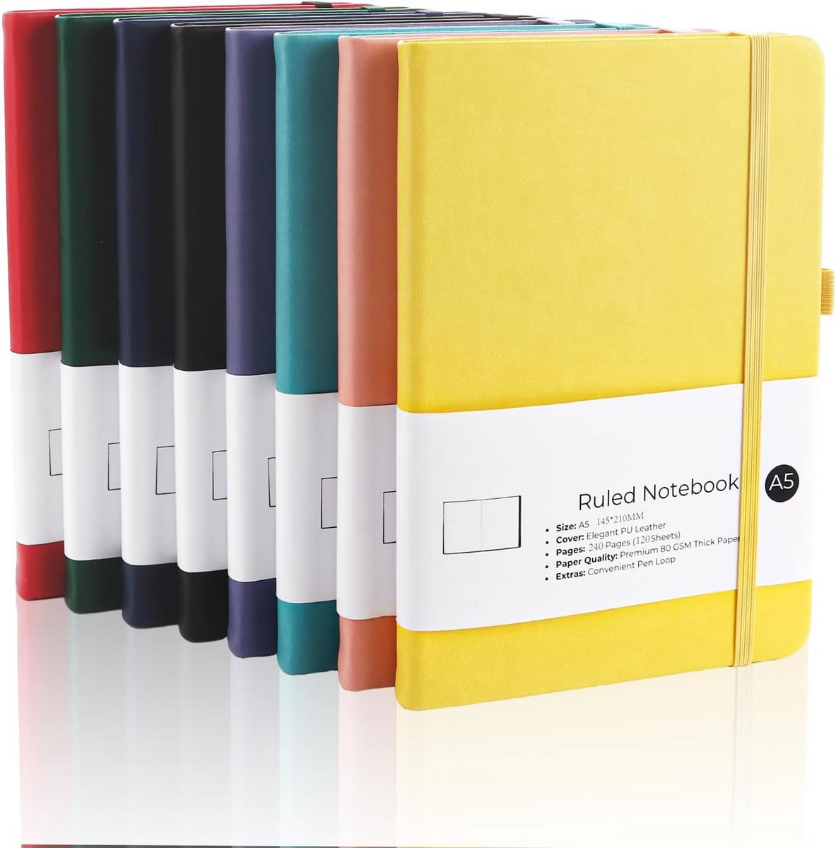Notitieboek A5 Gelinieerd Hardcover Dagboek voor Notities