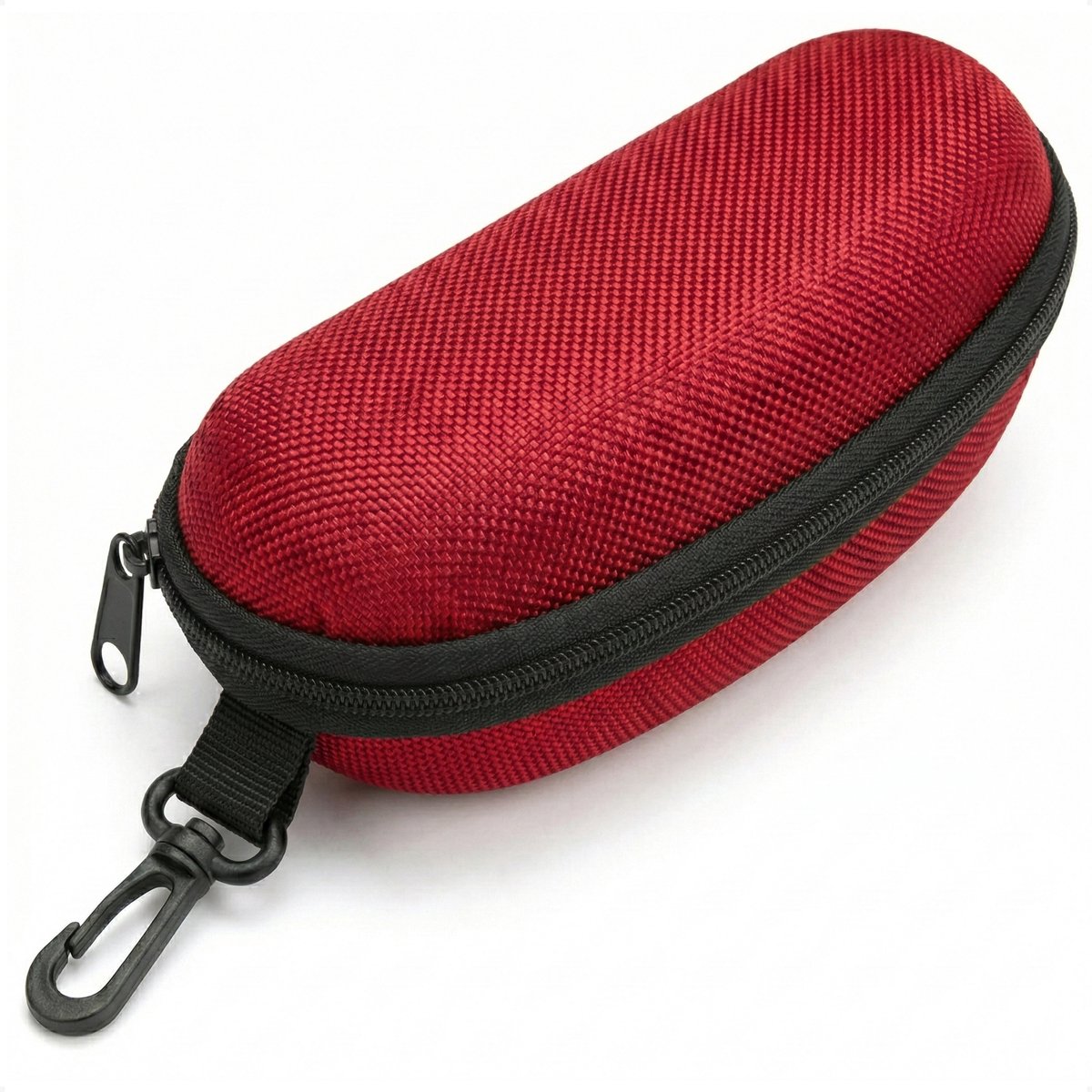 Techidna® - Brillenkoker met Rits en Clip - Rood - Voor Zonnebril & Leesbril