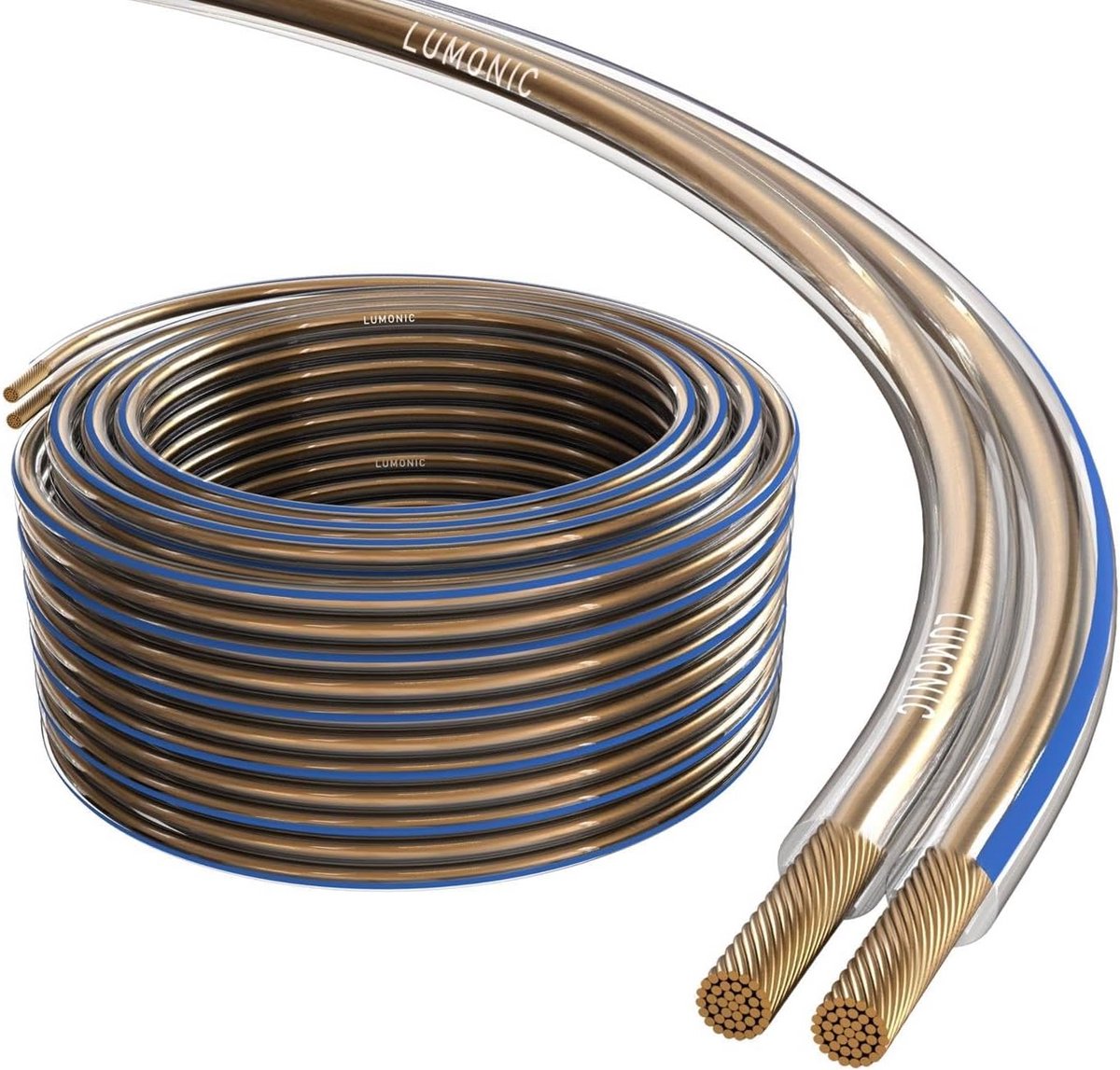 Luidsprekerkabel 25 Meter Transparant 2x 4mm² CCA voor Hifi Audio