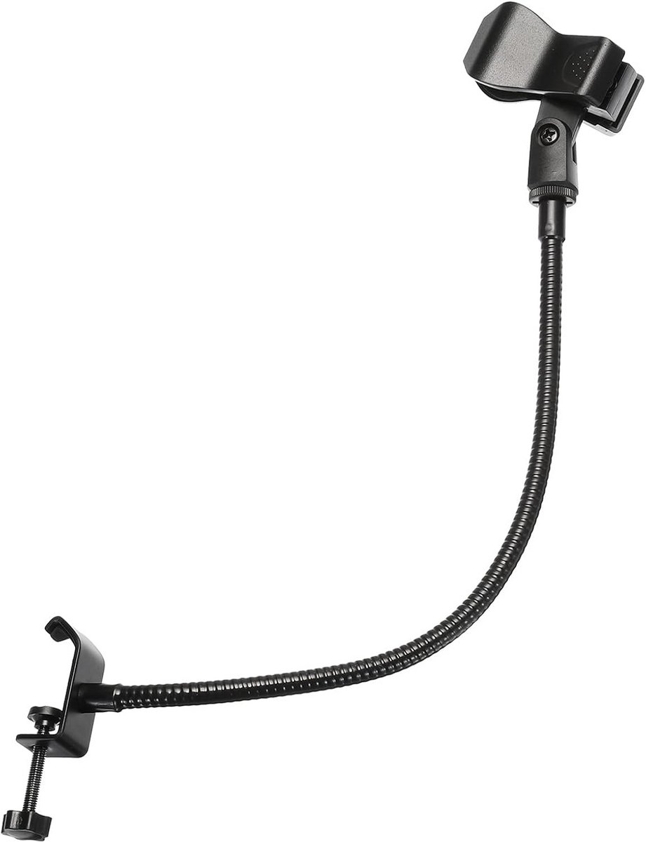 Flexibele Zwanenhals Microfoonstandaard voor Bureau - 47cm - Inclusief Clip en Adapter