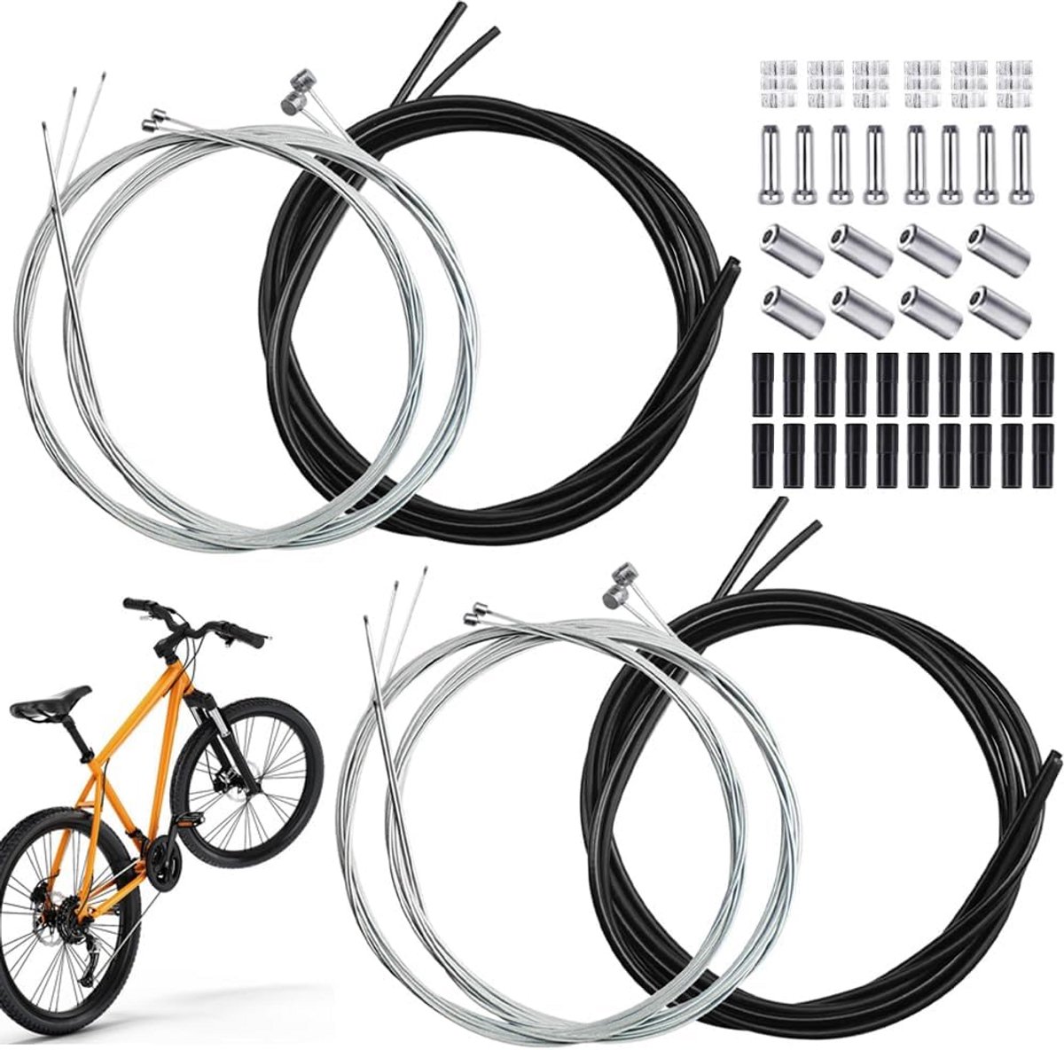 Universele Fiets Kabelset 4-Delig voor Rem en Schakelkabels